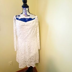 Boohoo white lace dress 20